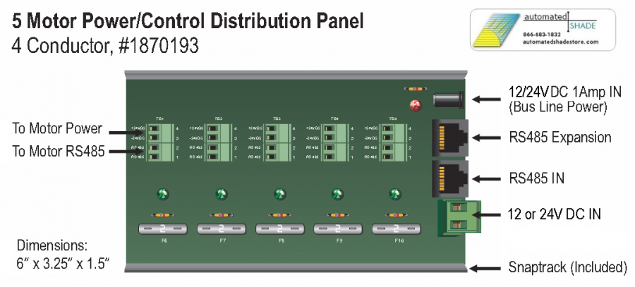 Somfy Power Panel Enclosure Kit - 5 Motor 24V DC #1870196 ... dc power supply wiring diagram 